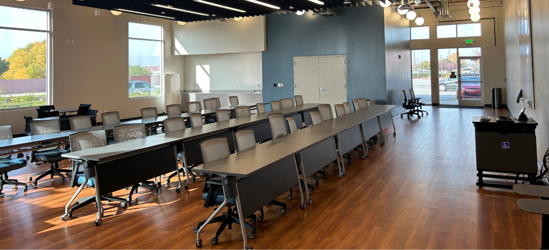 campus pointe classroomn side and front view