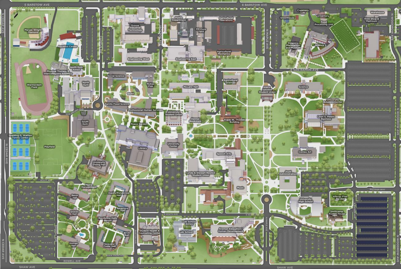 Fresno State Campus Map